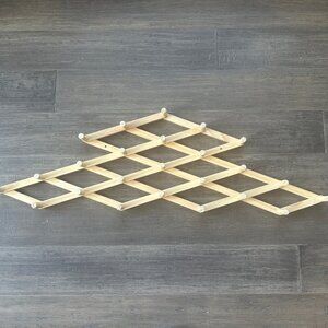 New !  IKEA Adjustable Pine Wood Expanding Hook Rack/Tree 24 hooks